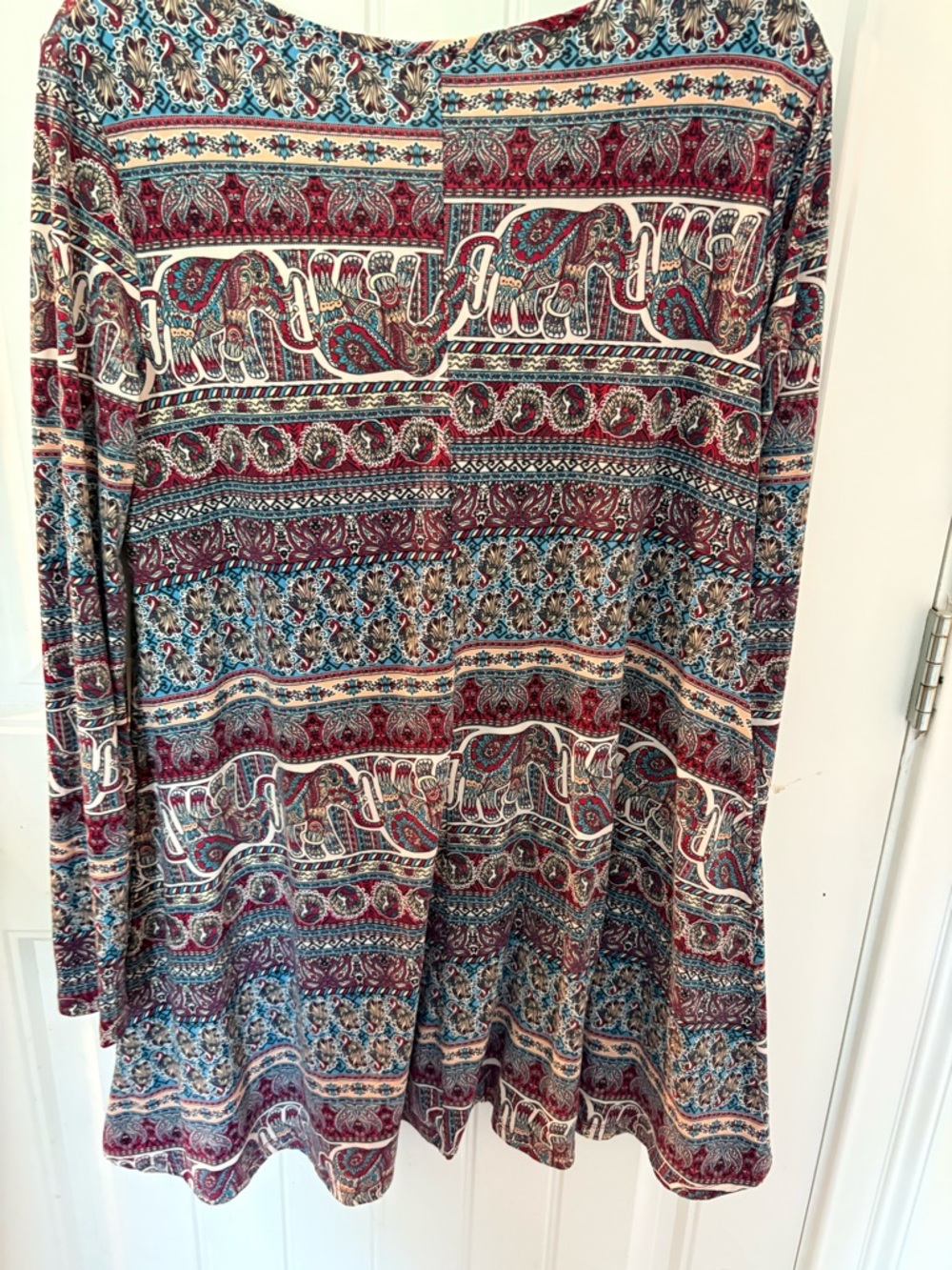 Boho Paisley Long-Sleeve Women's Blouse in Multicolor